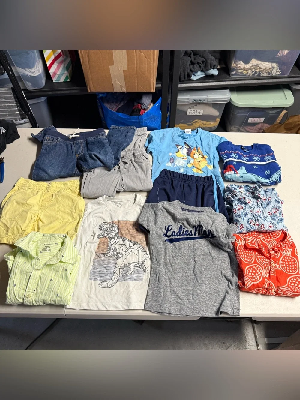 Bundle of 11 toddler boys shirts pants sweaters shorts size 3 EUC